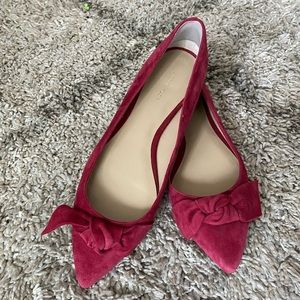 Red leather point toe Ann Taylor shoes